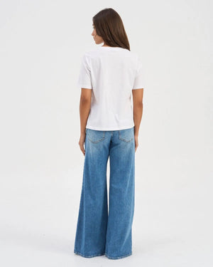 California Wide Leg Jeans - Medium Blue Denim