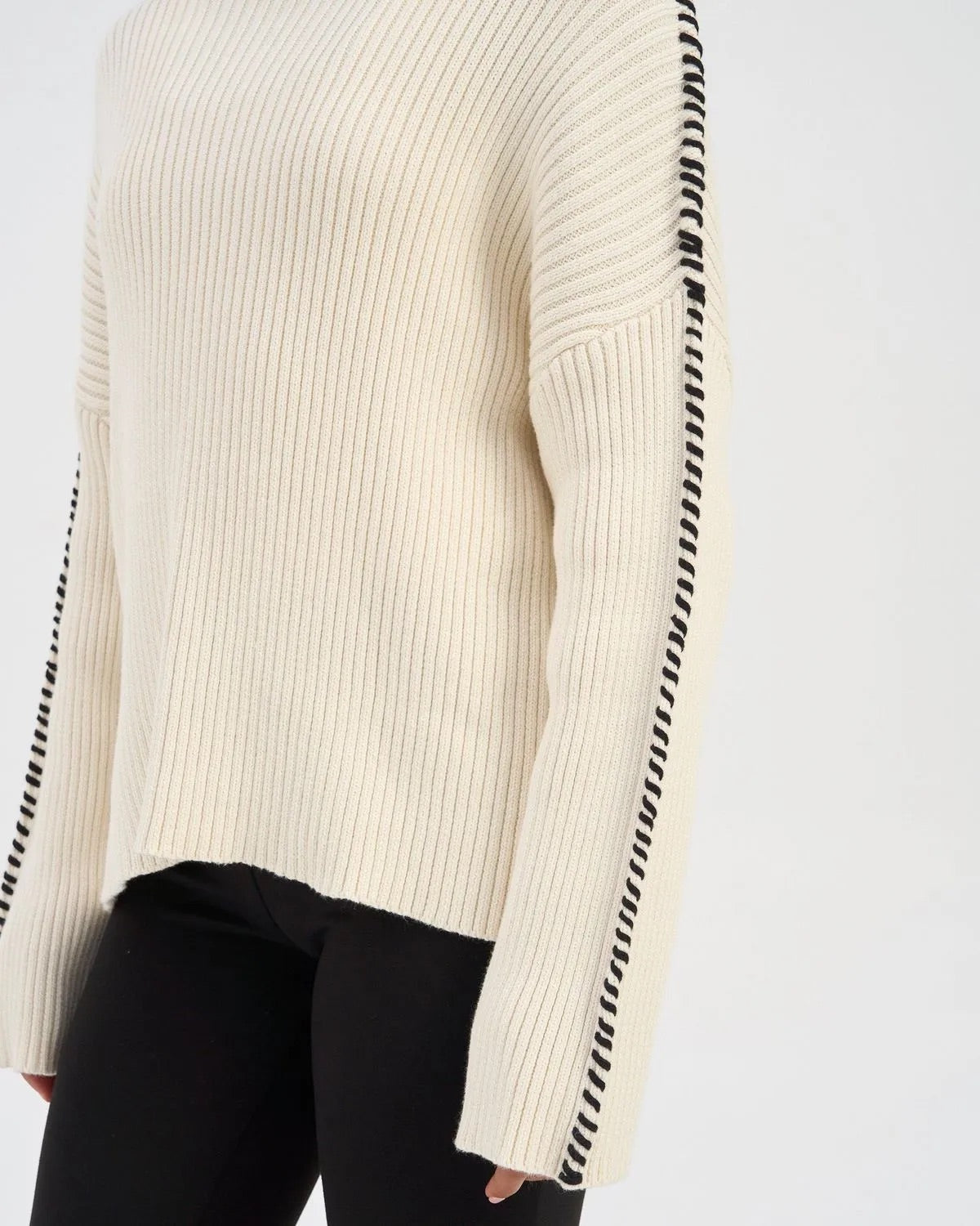 Queenie High Neck Knit - White