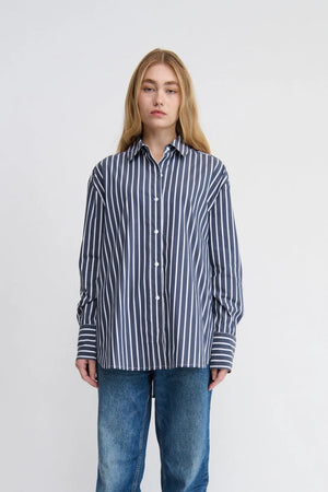 Florence Shirt - Navy/White Stripe