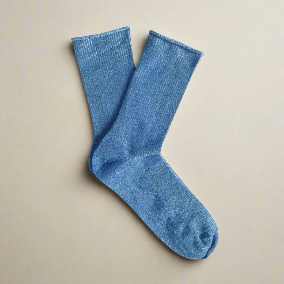 KLUE Glitter Lurex Socks - Mineral Blue