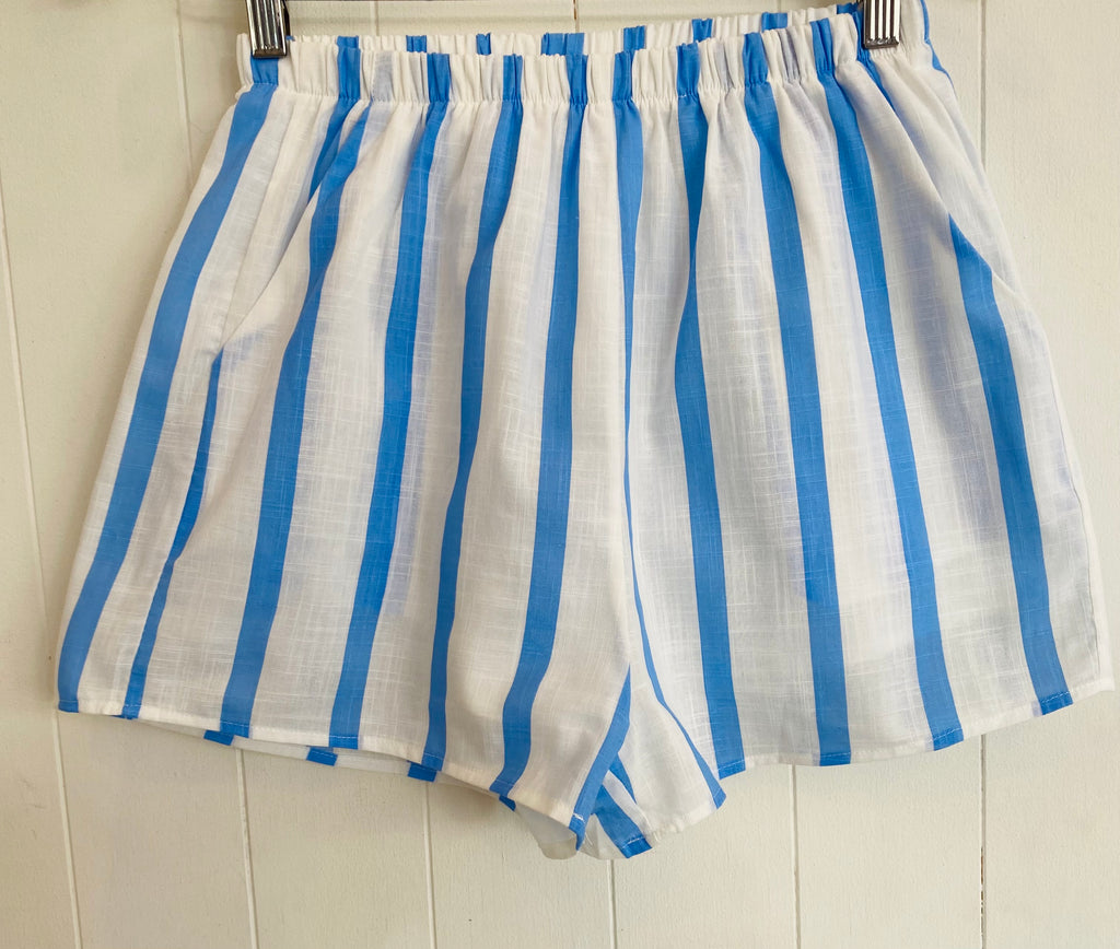 Blue Wide Stripe Shorts