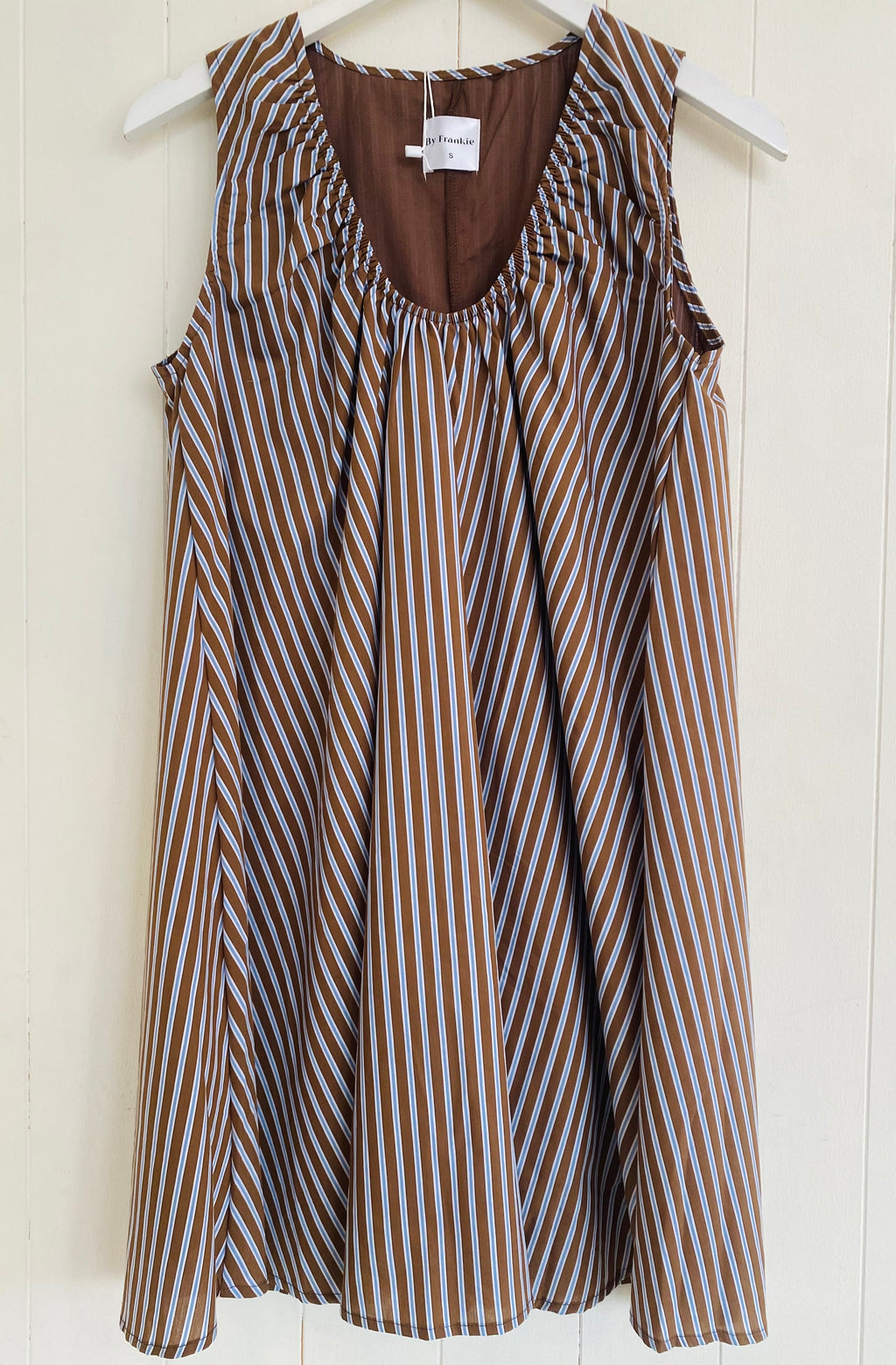 Mini Dress Brown/Blue Stripe