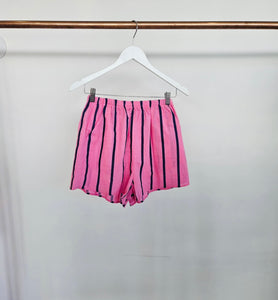 Pink & Navy Stripe Shorts