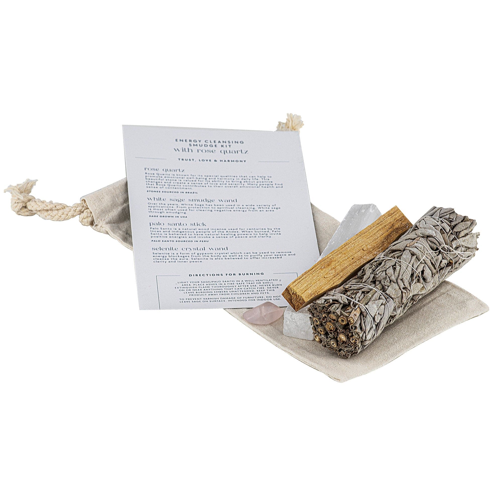 Love & Light Cleansing Set With Rose Quartz