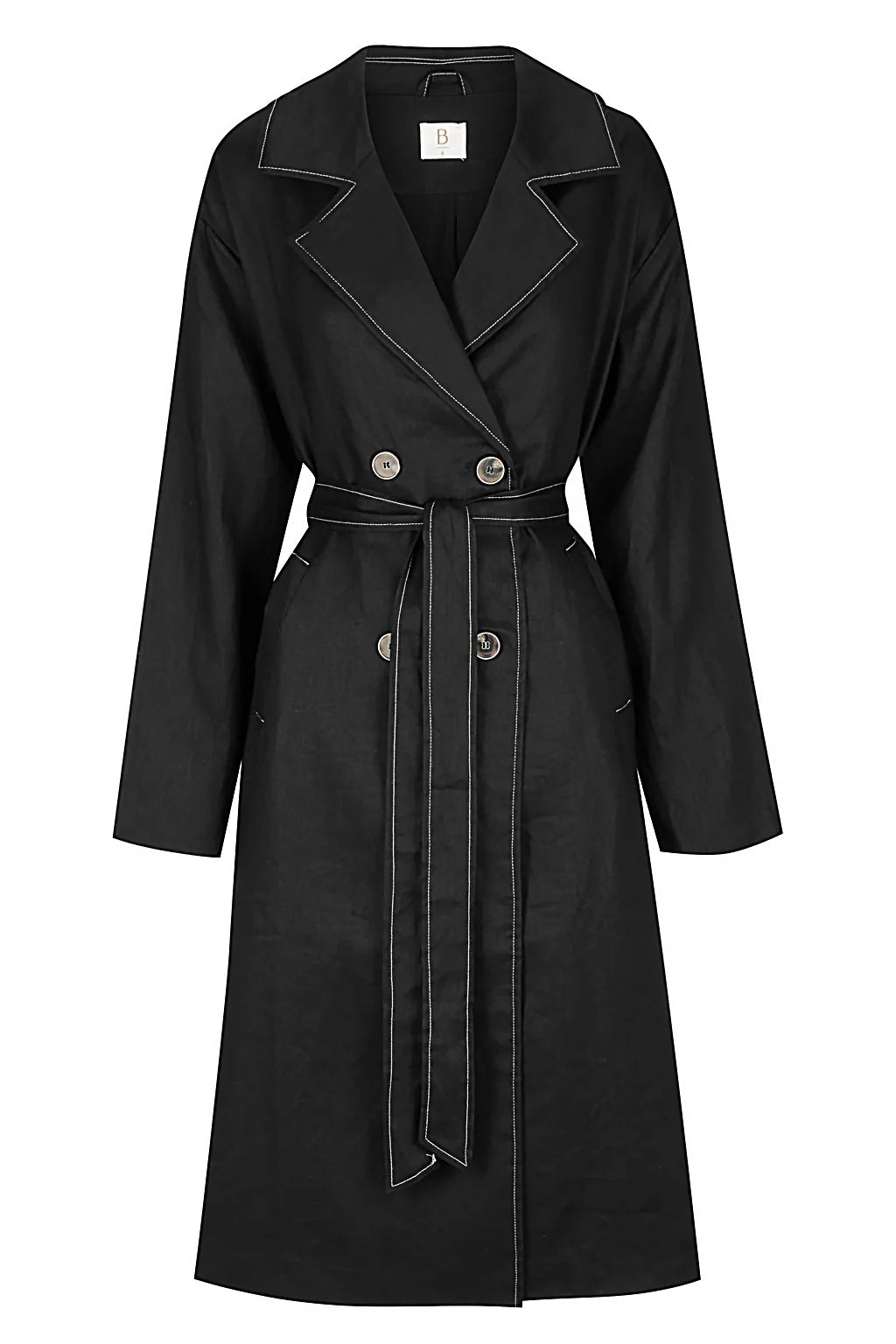 Bisk The Label Avalon Contrast Stitch Trench