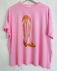 Cowgirl Boot T-Shirt Pink