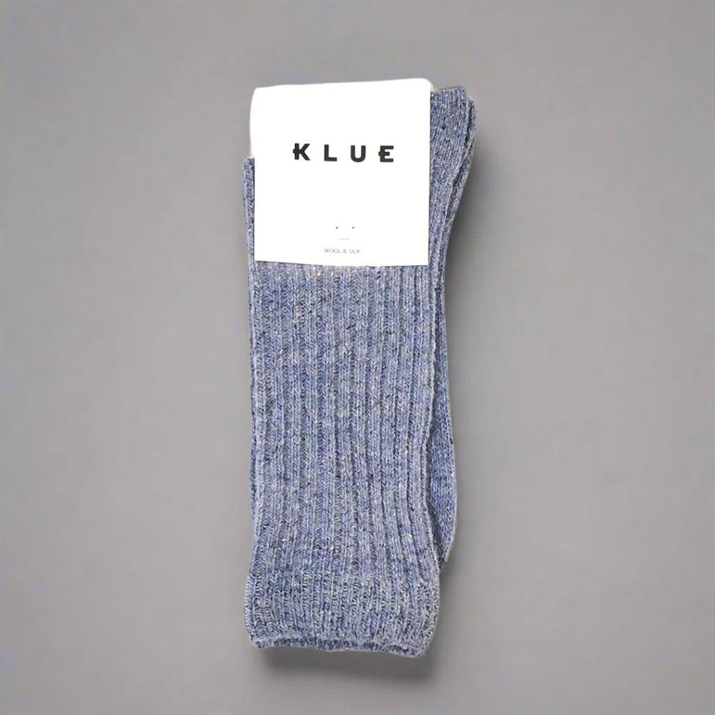 KLUE Silk & Wool Dust Star Socks - Sky Blue