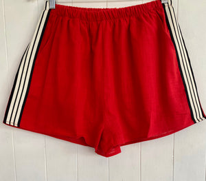 Red Shorts Black & White Racer Stripe