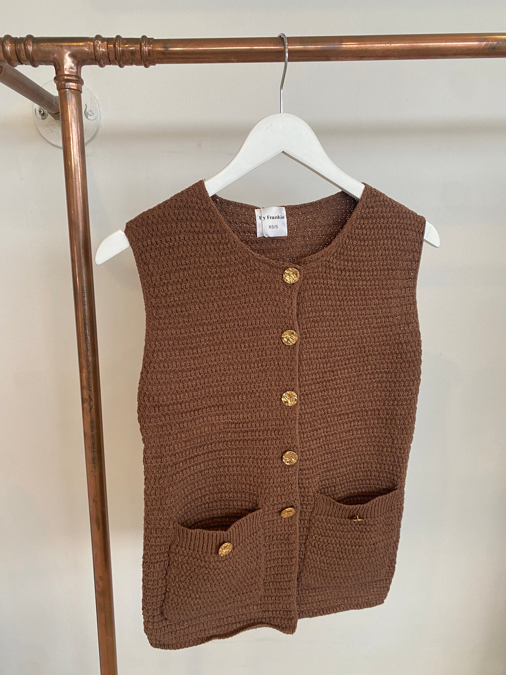 Knit Vest Tan