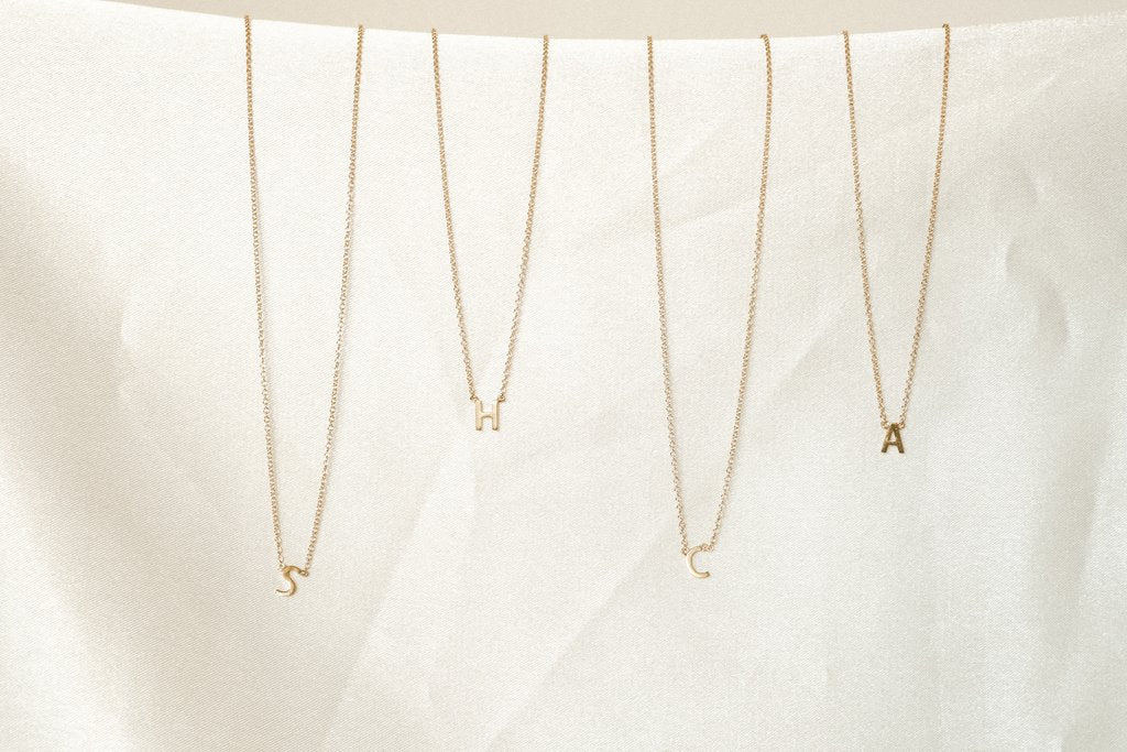 Gold filled initial necklace